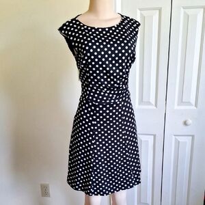 Perceptions Black and White Polka Dot Mini Dress Size 8P